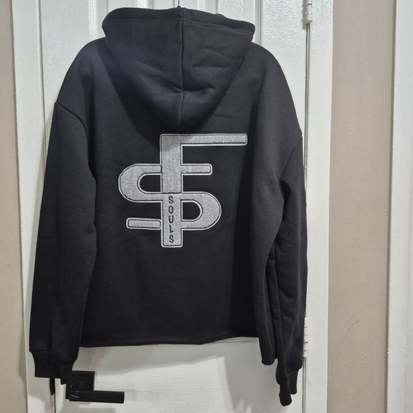 Men's Fearless Souls Black Hoodie with Gray Logo Size L nwot - Picture 2 of 8